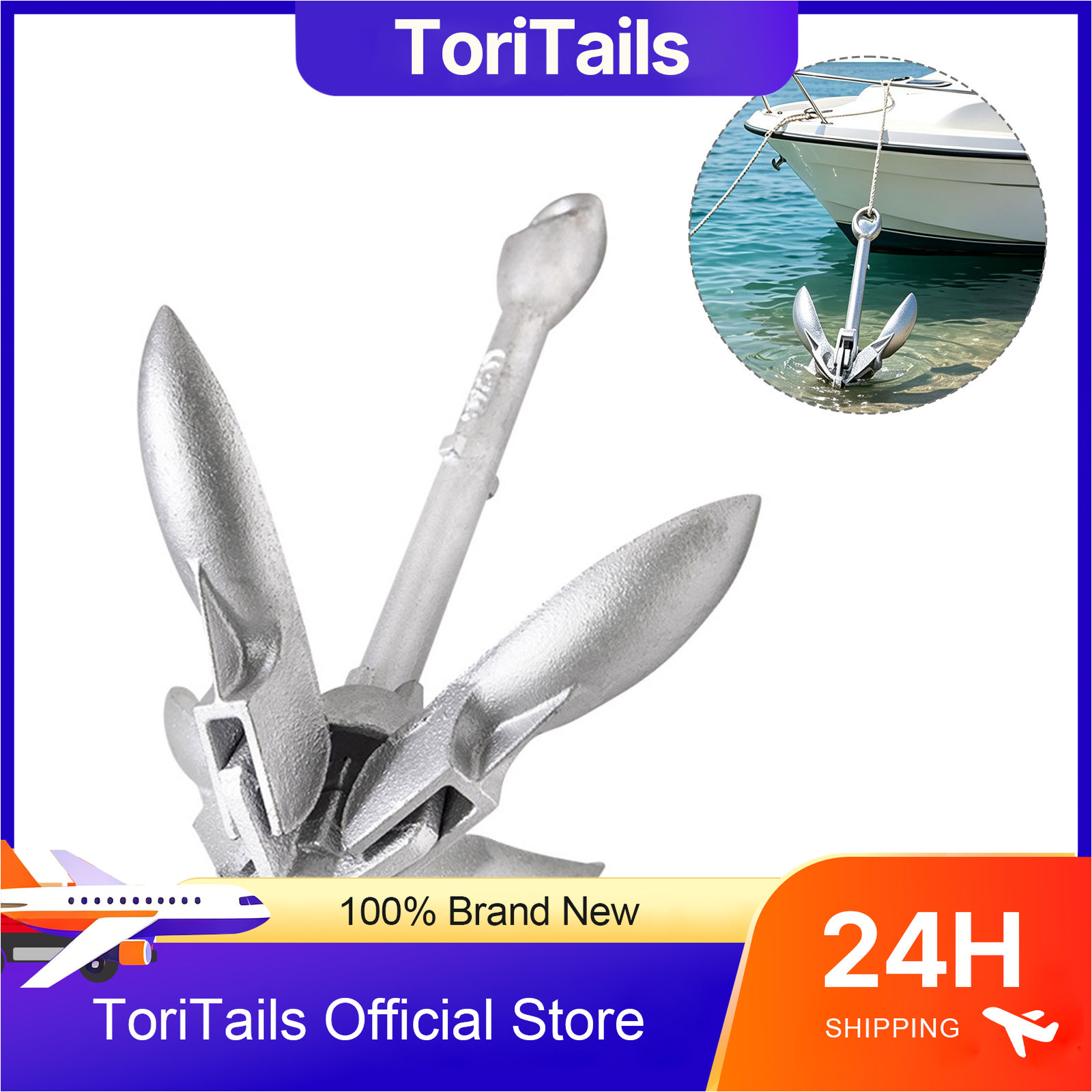 Fishing Kayak Anchor - Ancla Plegable KOETSU de 0.7kg, Galvanizada,