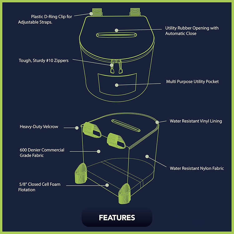 Cubo de basura portátil para k - Fishing Kayak Storage Bag reseña y precio