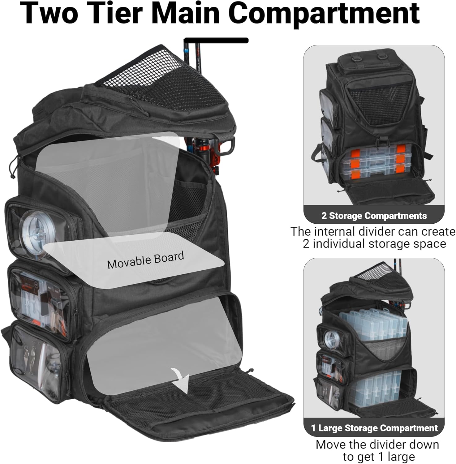 Mochila de Pesca de 40L con Ca - Fishing Kayak Crate reseña y precio